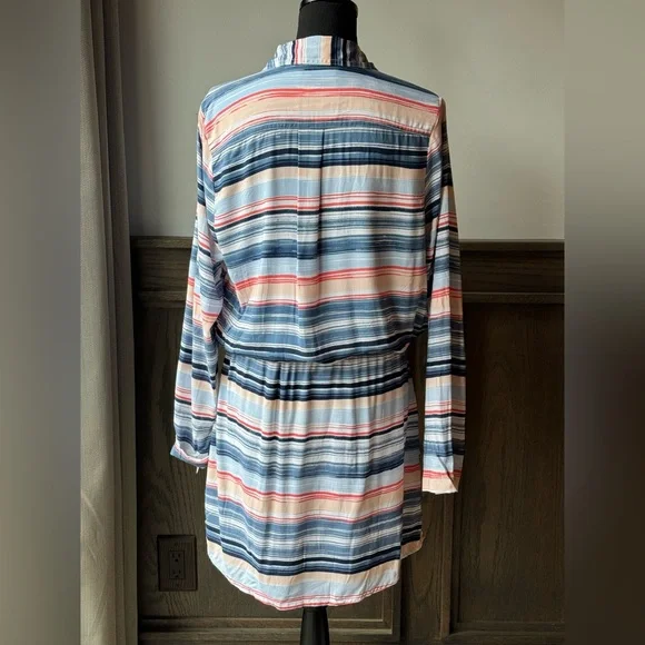 Sonoma Striped drawstring waist Dress Large NWT - Picture 5 of 9